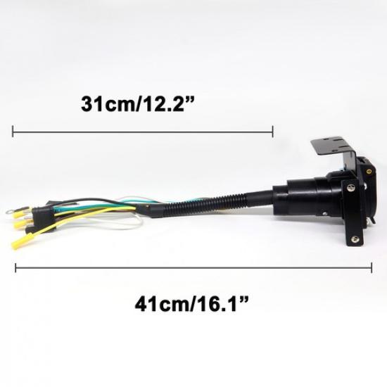 4-Way to 7Way RV Blade 4-Way Flat Female Tow Trailer Towing Connector Adapter