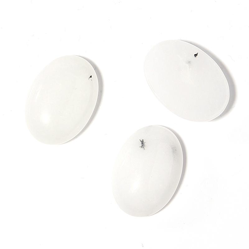 2Pcs Oval Agate Cabochon 18x25mm Natural Green Stone Spacers Pendant Ring Charm Flat Diy Jewelry Finding Materials