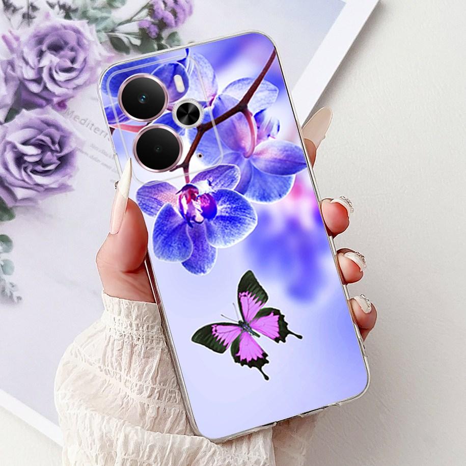 For Realme 14 5G Case Realme 14T Cover RMX5078 RMX5075 Shockproof Silicone Soft TPU Flower Bumper For Realme14 14 T Phone Shells