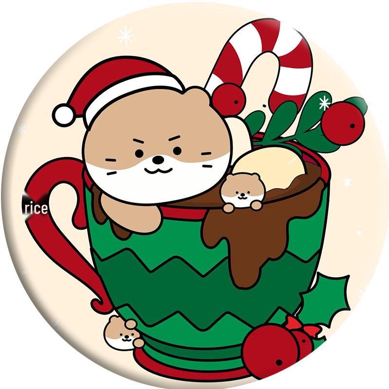 SEVENTEEN Cartoon Christmas Keychain Mirror Pendant Tinplate Badge Badge
