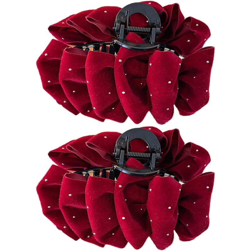 New Year Starry Velvet Cloud Bubble Hair Clip for Women Multi-Layer Bow Shark Clip Hair Accessory