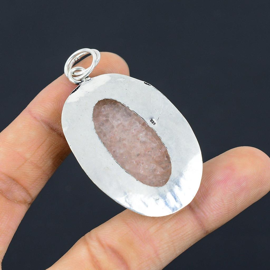 Halloween Deal Natural Strawberry Quartz New Pendant Jewelry 925 Sterling Silver