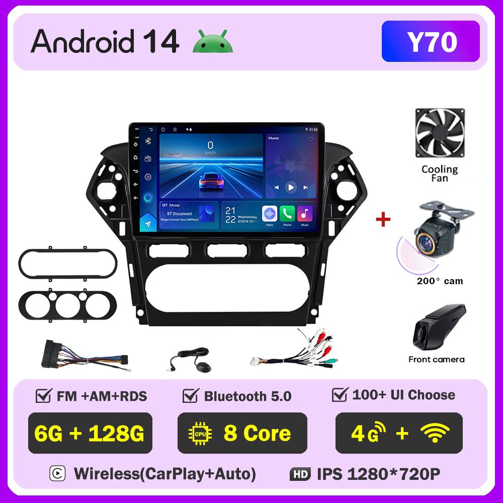 For Ford Mondeo 4 Mk4 2010-2014 Car Radio Player Car Carplay Screen Autoradio Mirror Link Car Intelligent Systems Touch Screen