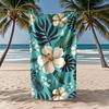 1 Stück tropisches Hibiskus-Blumen-Strandtuch, schnell trocknendes, leichtes Polyestertuch, weiches, saugfähiges Handtuch im hawaiianischen Stil für Schwimm