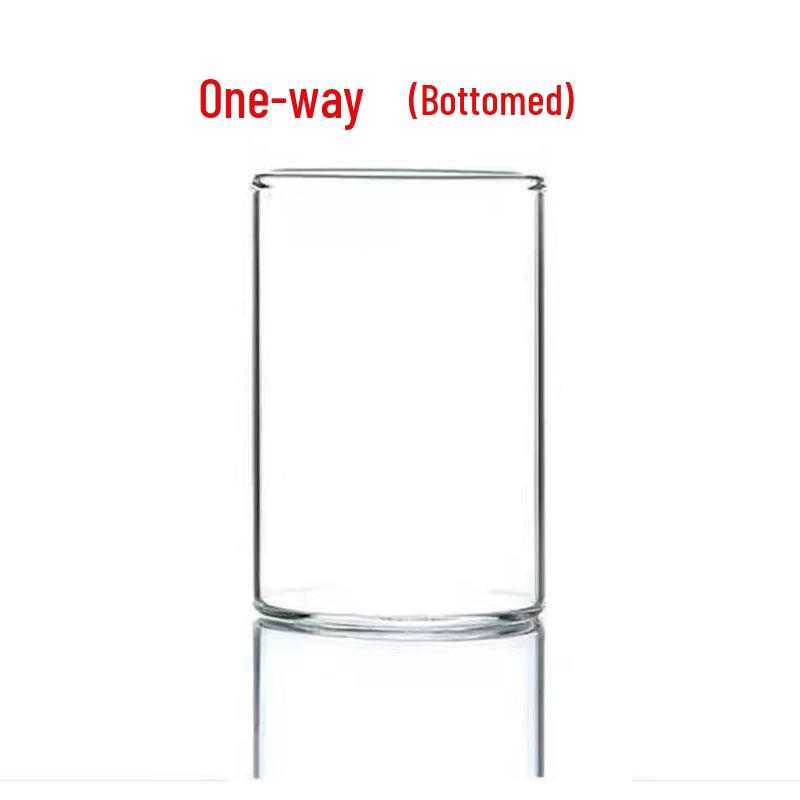 Windproof Cylindrical Glass Candle Holder - Transparent, High-Temperature Resistant, Explosion-Proof for Outdoor and Home Use.