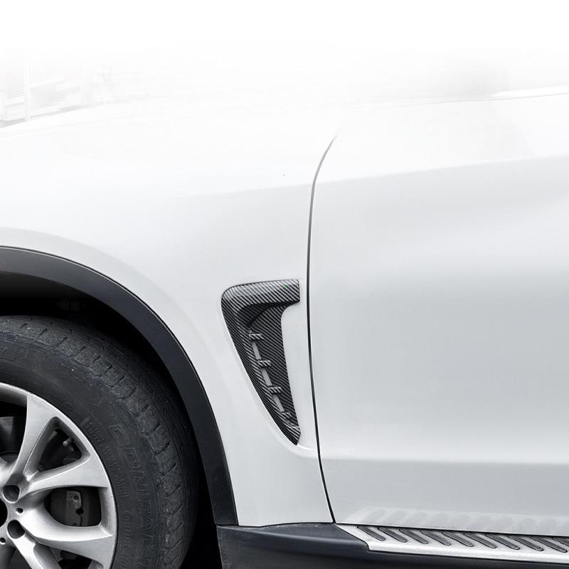2PCS Car Air Vent Cover Trim Panel Front Fender Grille Wings For BMW X5 F15 2014-2018 M Sport Sticker Tuning Side Shark Gills