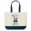 Sac Shopping - PLANETEE - Mattéo Pas Touche Panda - Bleu - Coton - 40x45 Cm