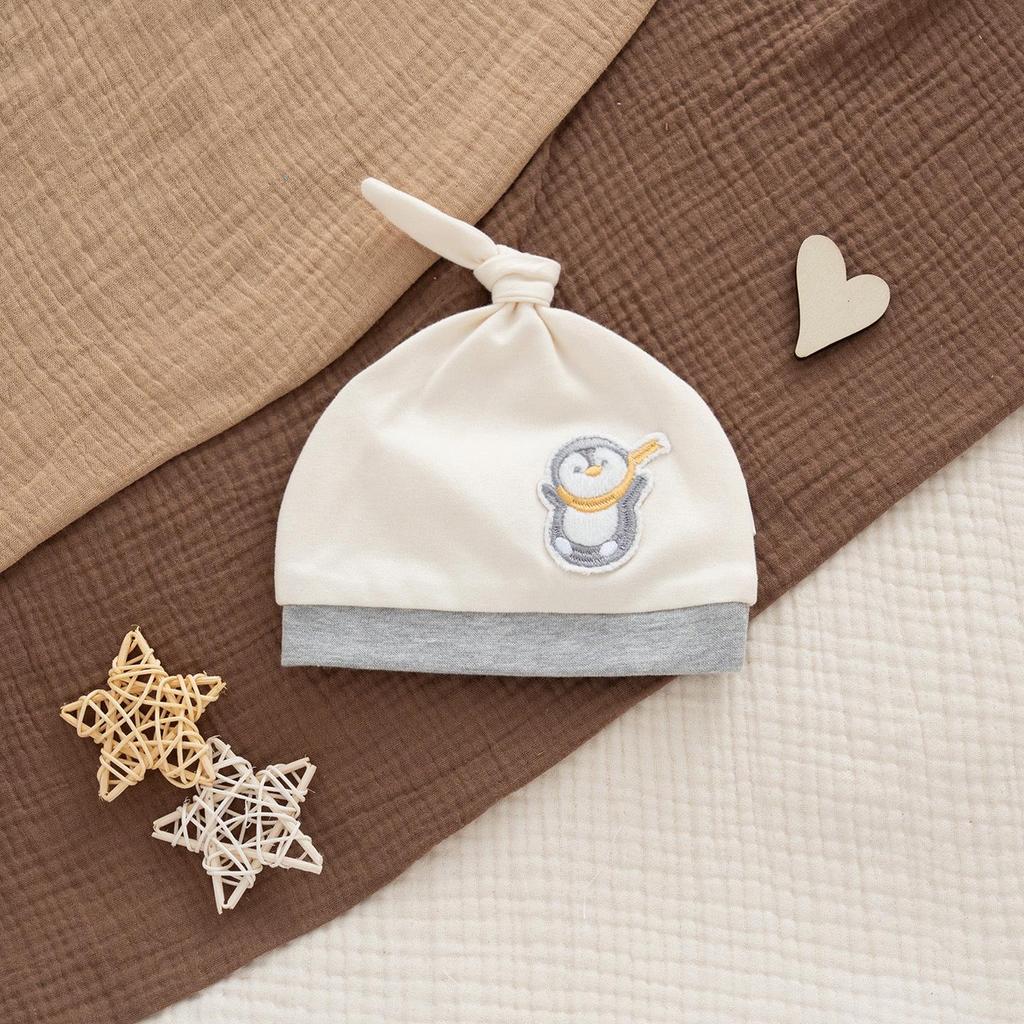 Unisex Yenidoğan Bebek Şapkası, 0-3 Ay, Saf Pamuk, Yumuşak, Çift Katmanlı, Sonbahar/Kış için İdeal