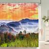 Scenery 3D Bathroom Curtains Natural Landscape Printed Shower Curtains With Hooks Home Decoration Waterproof Fabric Bath Screen