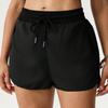 Women's High Waist Black Drawstring Sports Shorts for Running, Fitness & Pilates