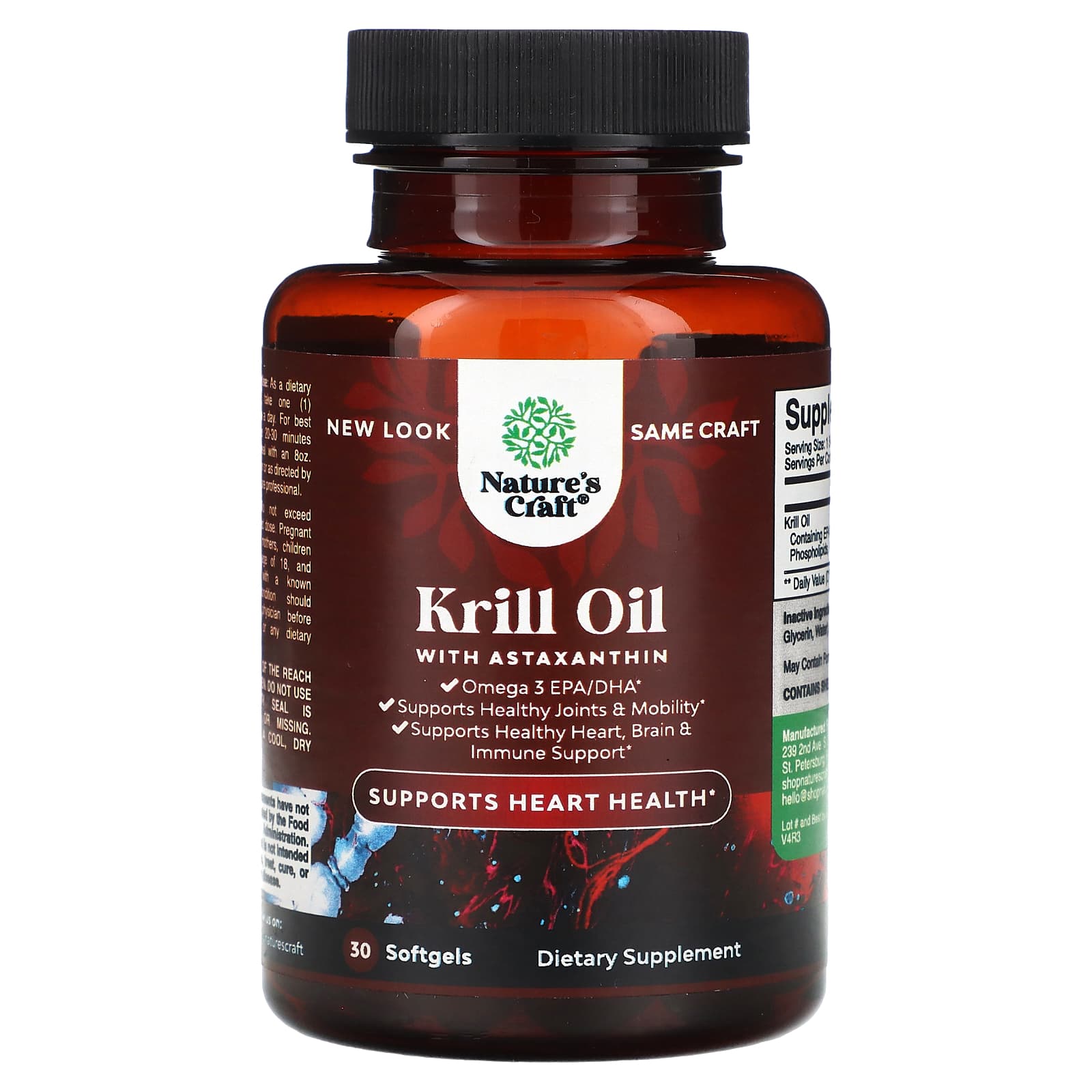 

Nature s Craft, Krill Oil with Astaxanthin, 30 Softgels