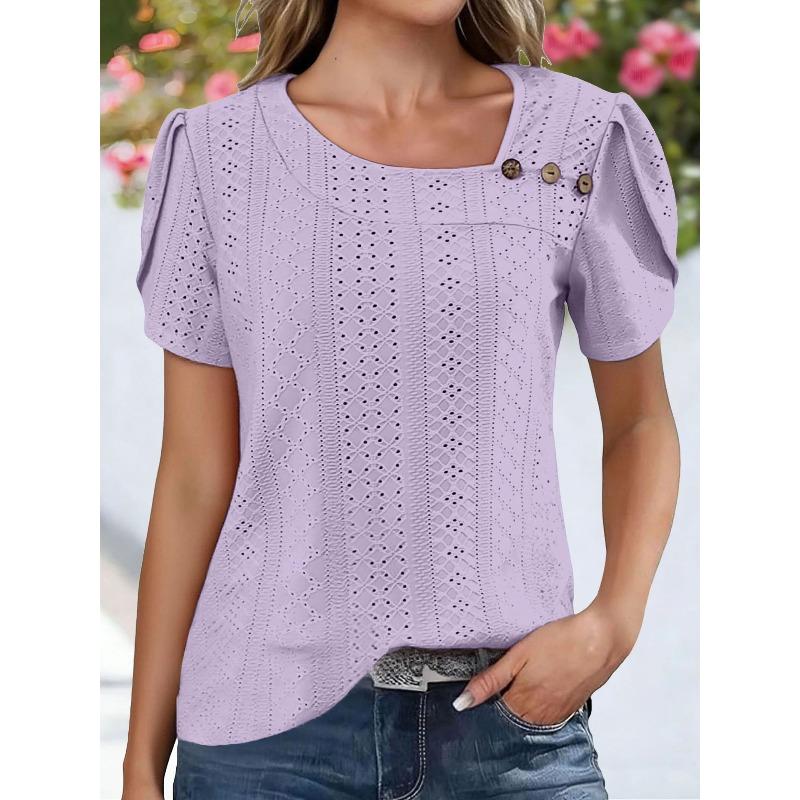 JPNTKY Women's Fashion Casual Short Sleeve Blouses & Shirts