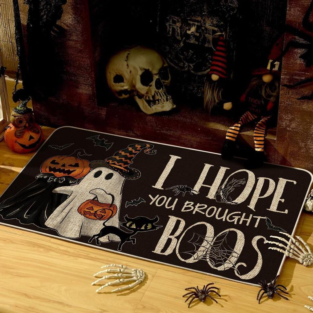 Hallowenmatta, Fläckbeständig och Slitstark Hushållsentrégolvmatta, Badrumsgolvmatta, Hemdekoration