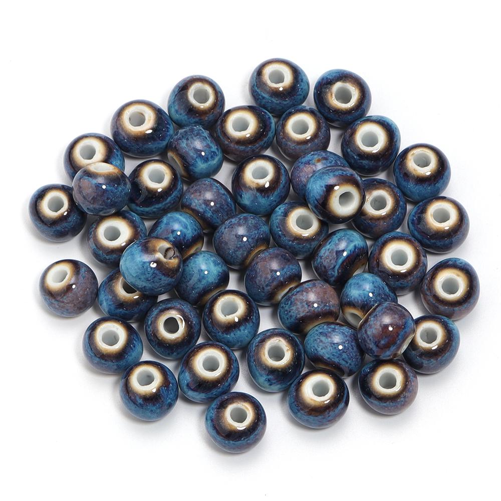 10pcs/lot Colorful Round Shape Ceramic Beads Spacer Beads For Jewelry Making DIY Loose Beads Bracelet Necklace Gift Accessories