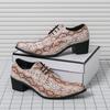 New Fashion Snakeskin Pattern Patent Leather Lace Up Dress Oxford Shoes For Men's Designer Wedding Oxfords Zapatos Hombre
