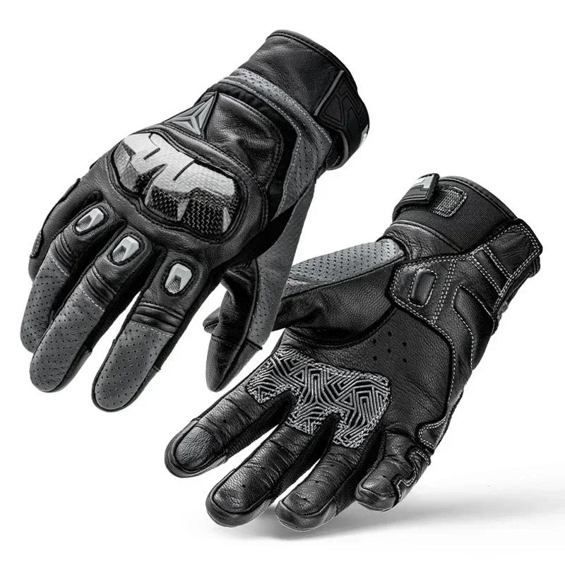 Motowolf Summer Motorcycle Glove Leather Sheepskin Motorcyclist Gloves Durable Biker Racing Gloves Moto Equipment for Men Women