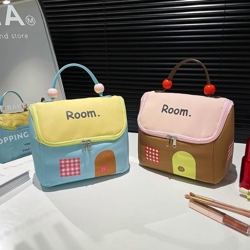 Sturdy Polyester Makeup Bag for Women Multiple Compartment Cosmetic Organizers Waterproof Portable Carry Case Use