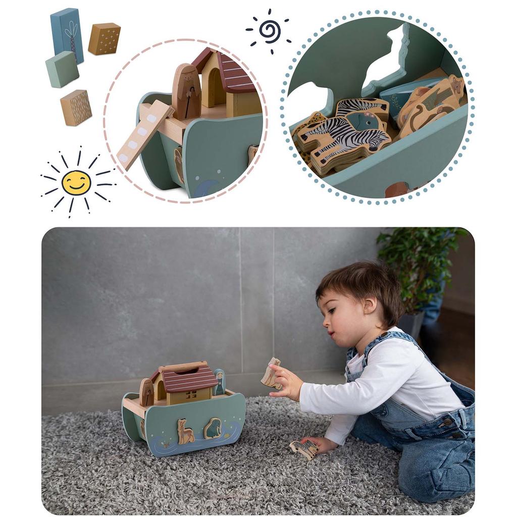 Wooden Noah's Ark With Animals Nk-862 Nukido