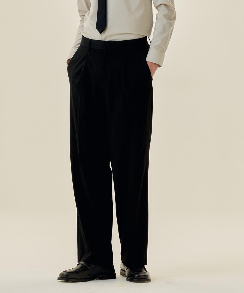 MINDBRIDGE Do Good_Wide Single-Pleat Elastic Slacks - 2 Colors