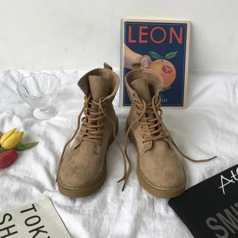 Booties New In Women's Ankle Boots Autumn Flat Female Short Shoes Spring 2025 Comfortable and Elegant Fashion Sale Winter Rock