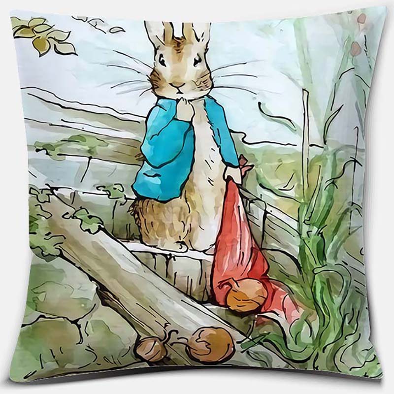 Cute Cartoon Rabbit Printing Series Pattern Pillowcase Square Pillowcase Home Office Decoration Pillowcase