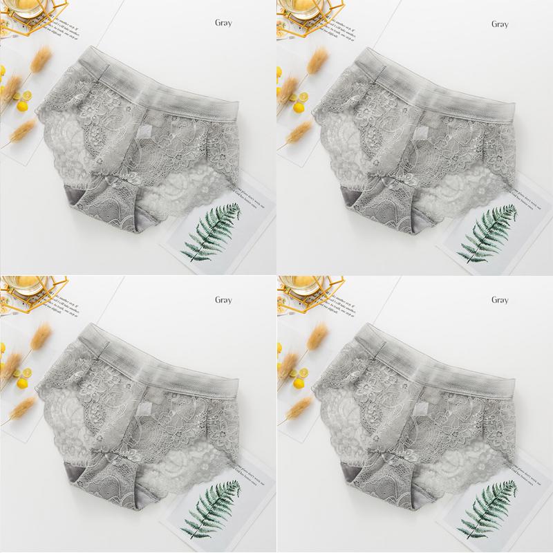 4Pcs Seamless Women Sexy Lace Panties Cotton Breathable Underwear Girls Briefs Low Waist Underpants