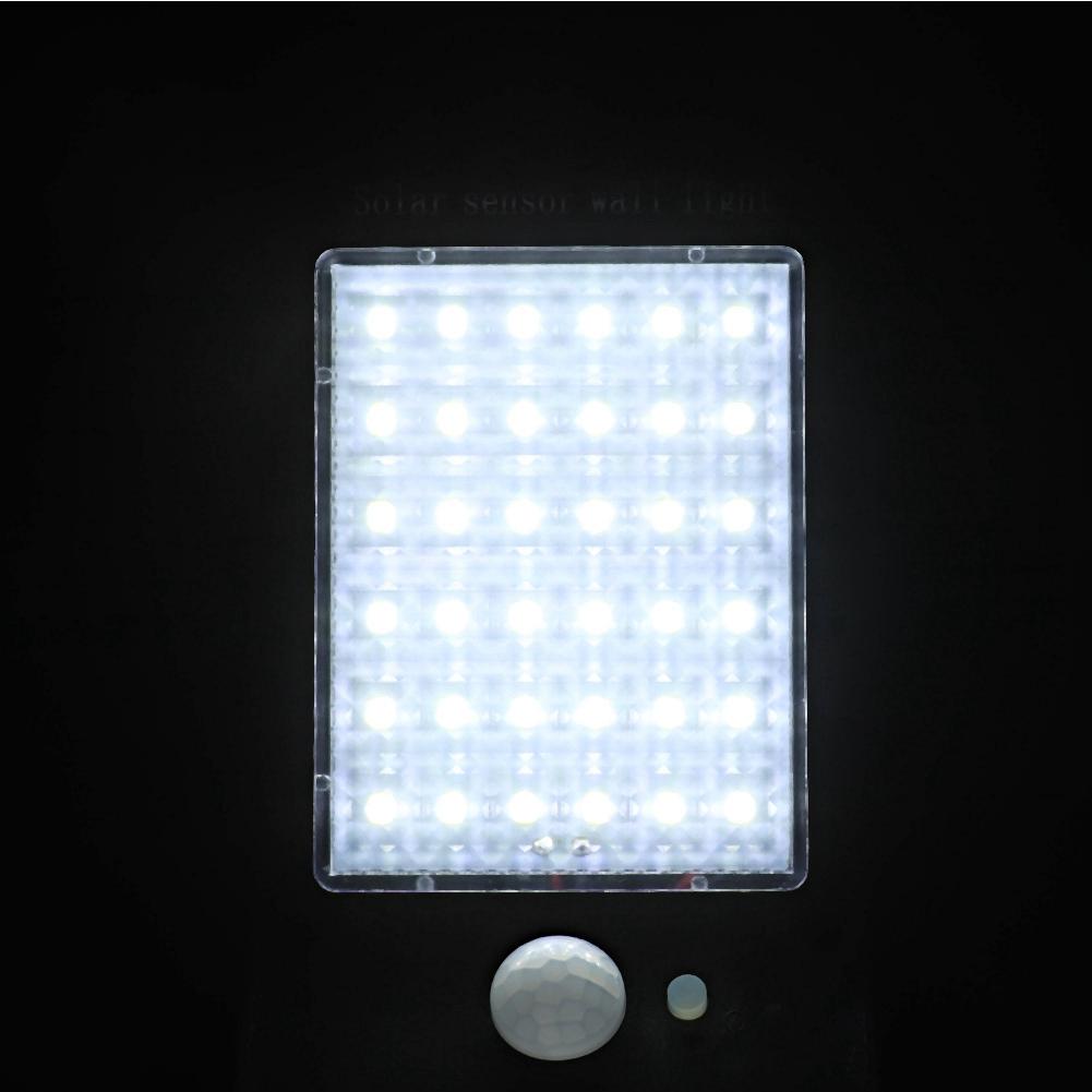 LED Solar Panel Body Sensor Ultra Thin Waterproof Outdoor Yard Garden Safety Wall Lamp Light