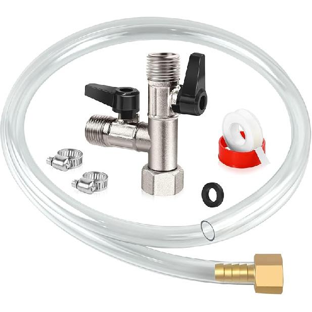 Boltigen RV Winterizing Kit - Brass Nickel Plated 3-Way By-Pass Diverter Valve Replacement, 1/2NPT/Barb Boat Pump Converter For Fill Pipes With