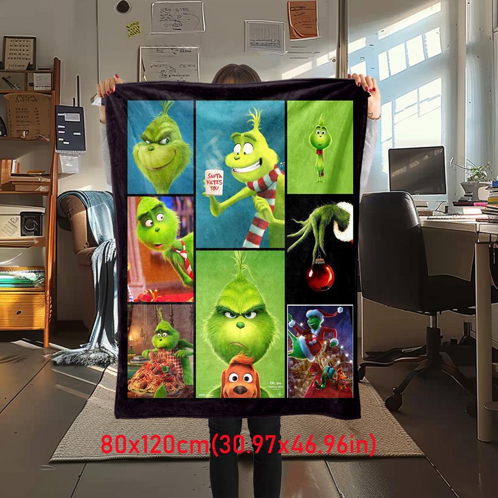Christmas Gift Comedy Movie How the Grinch Stole Christmas blanket home warming, four season bed decoration sofa cover flannel throwing blanket K22