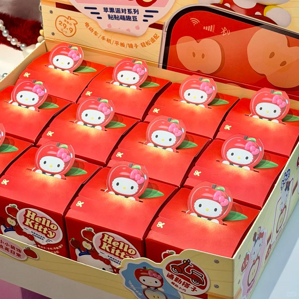 Genuine Hellokitty Apple Party Series Cute Bean Mini Blind Box Desktop Ornaments Decorations Cute Gifts Girls Holiday Surprises