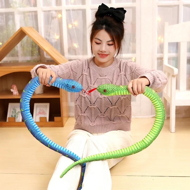 100cm Lifelike Stuffed Snake Plush Toy Simulation Boa Cobra Long Snake Plush Doll Creative Room Decoration Birthday Gifts