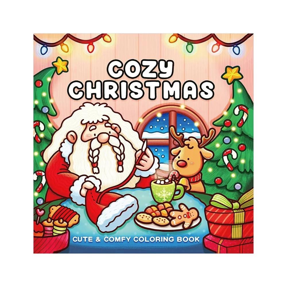 Cozy Christmas Christmas Coloring Book Cartoon Educational Paperback Painting Gift Stress Relief Montessori Drawing Toy