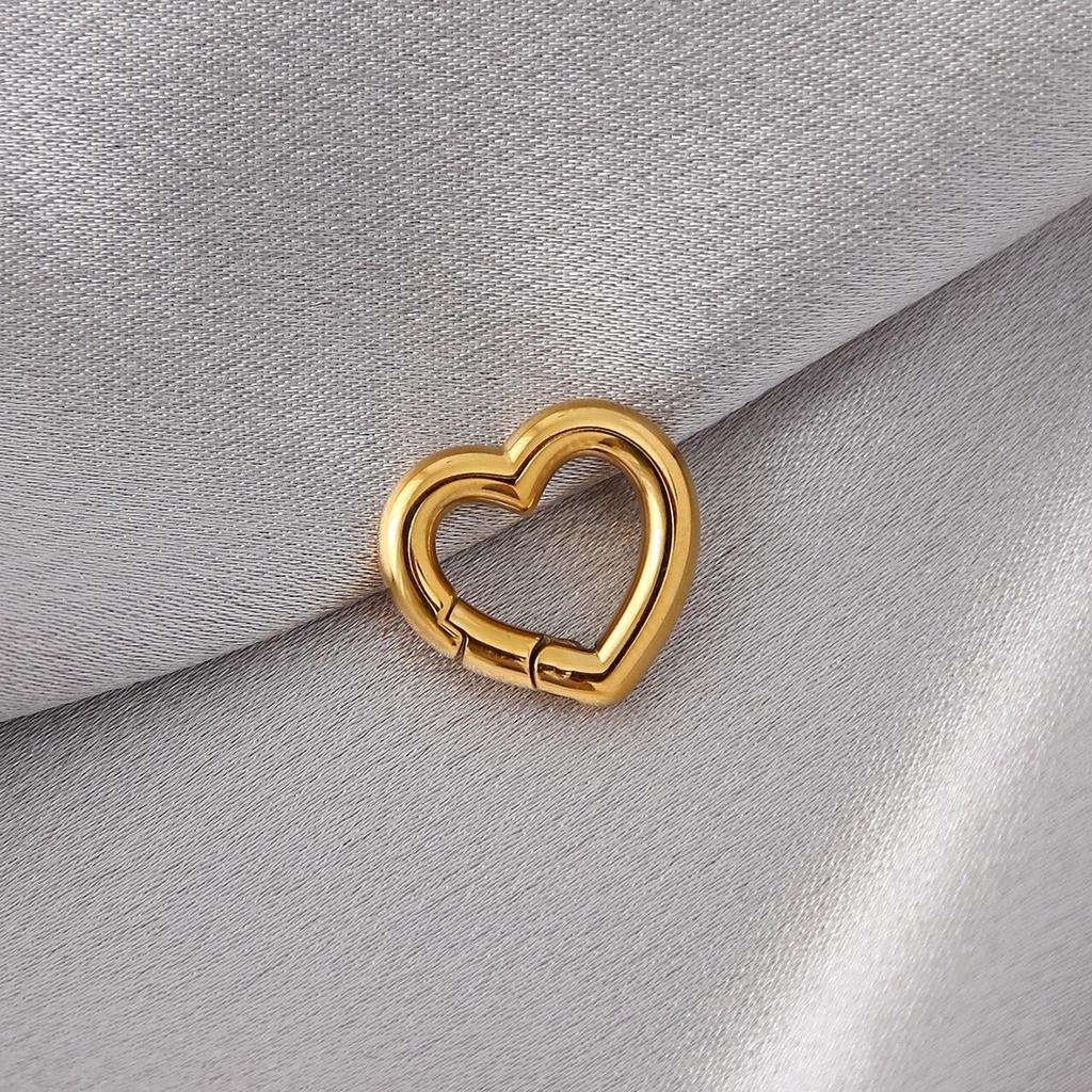 Polished Stainless Steel Heart & Round Spring Ring Buckles for DIY