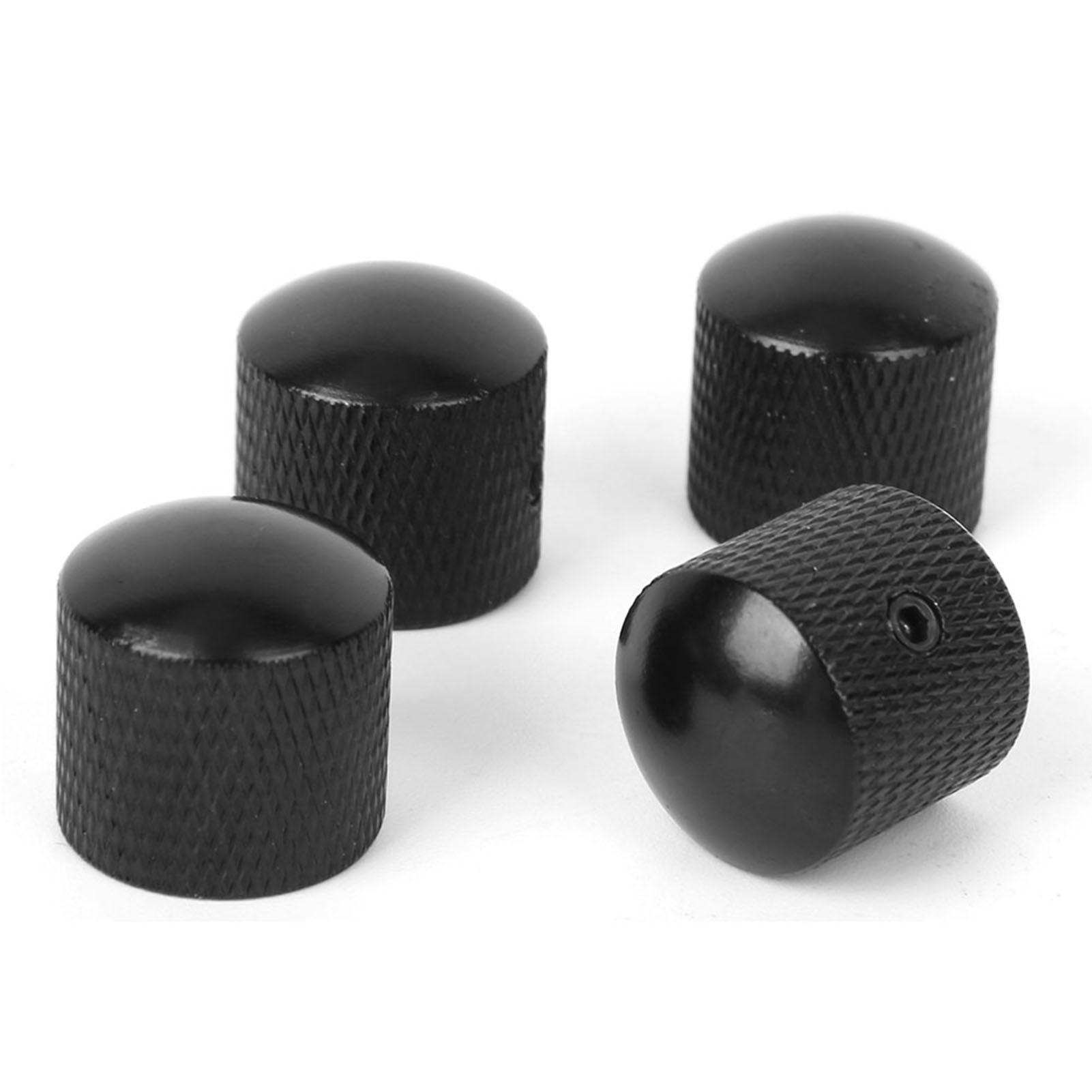 

4 шт. прочная купольная ручка регулировки громкости тембра запасные части для электрогитары бас(черный)