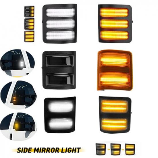 2PCS LED Mirror Side Turn Signal Light For Ford F-150/250/350/450/550 Duty Super