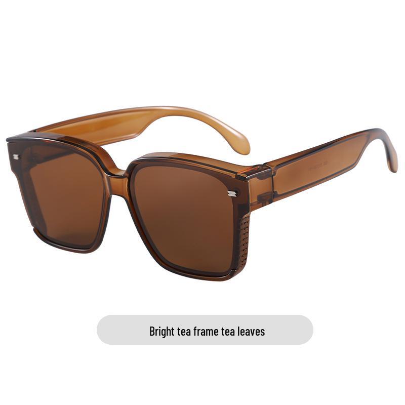 TR Polarized Prescription Sunglasses: Square Frame, UV Protection, Fashionable Driving & Outdoor Glasses.