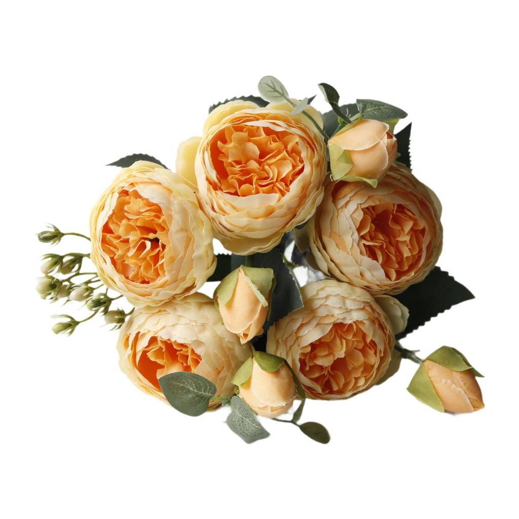 Artificial Roses Silk Flowers Artificial Wedding Bouquet Elegant Fake for Party Office Garden Engagement Decor