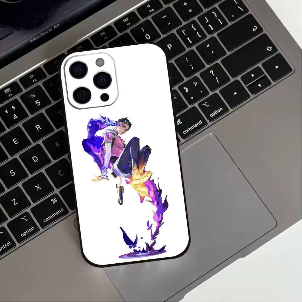 Popular V-Valorant C-Clove Phone Case For iPhone 17,16,15,14,13,12,11 Plus,Pro Max,XS,Soft Silicone Black Cover