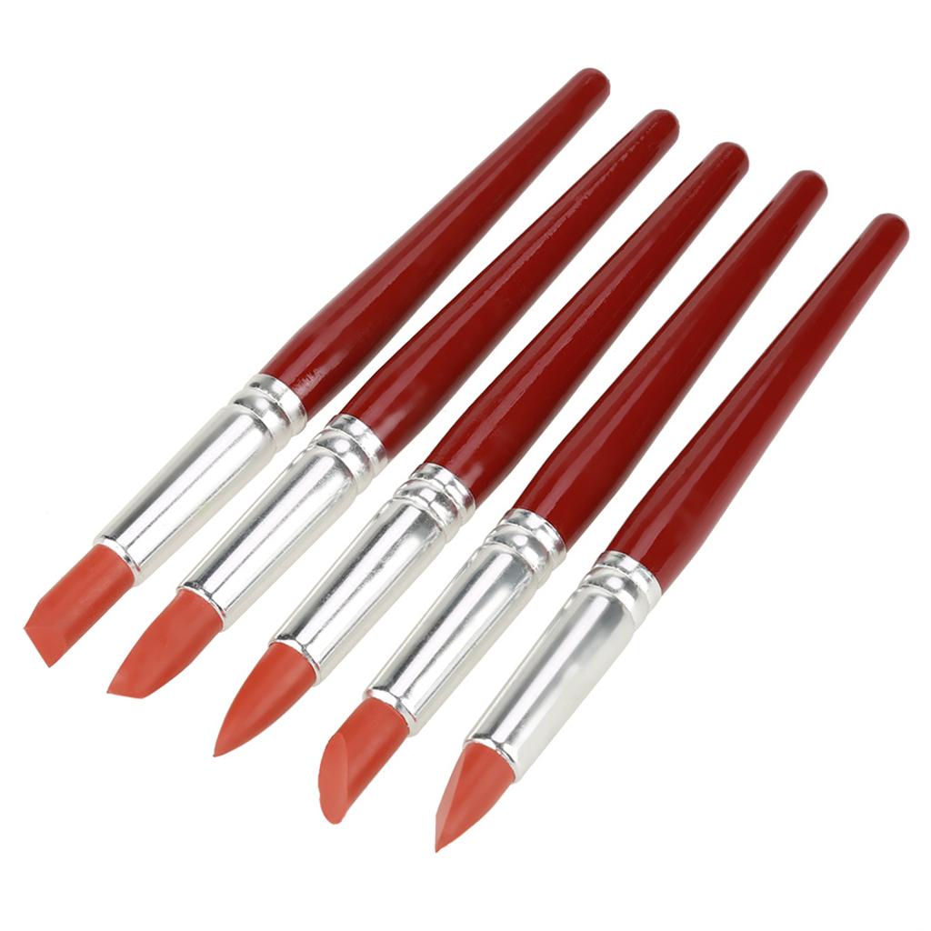5pcs Red Large Sized Rubber Tip Paint for Clay Sculpture Pottery Shaping Carving Tool