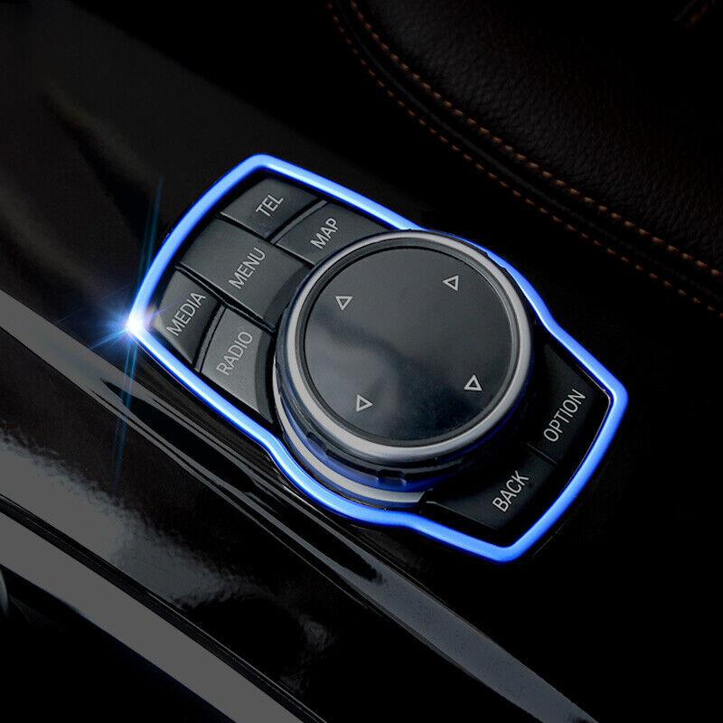 Blue Aluminum Console Multimedia Knob Frame Trim For BMW X3 G01 X4 G02 2018-