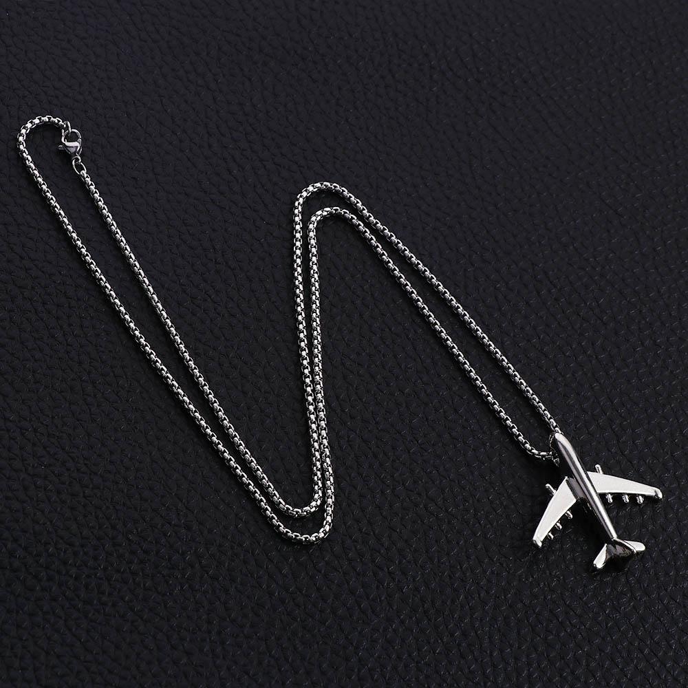 Women Punk Titanium Steel Hiphop Man Chain Necklace Korean Clavicle Choker Neck Jewelry Airplane