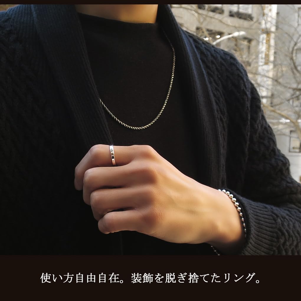 Shinjuku Gin no Kura 3mm Wide Plain Flat Silver 925 Ring, Sizes 7-21 (Size 21), Men's and Women's, Simple Design