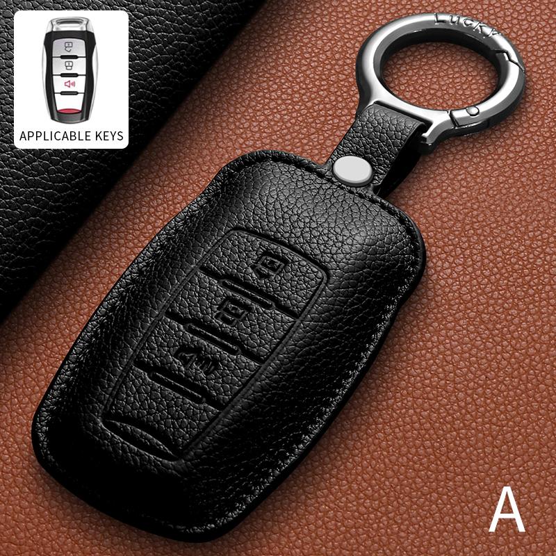

Leather Car Remote Key Case Shell For Great Wall Poer Haval H6 Gwm Ute Cannon Pao P Series Auto Key Fob Shell Holder Accessorie