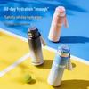 LINGCHEN Gradient Blue Sports Insulated Water Bottle 800ml