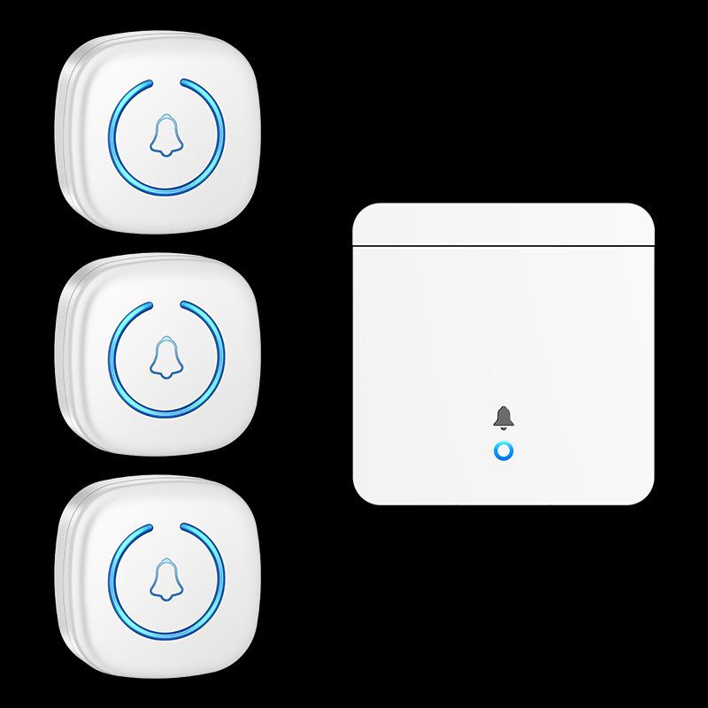 Wireless Long-Distance Doorbell for Villas - One-to-Three Indoor Call Bell with Large Button for Elderly.
