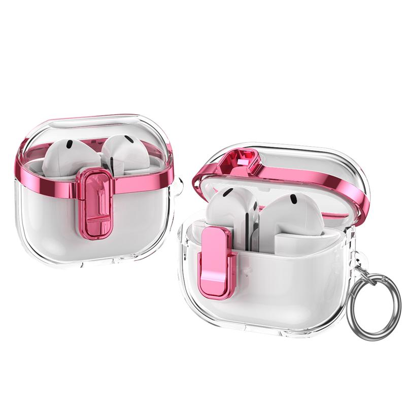 For Samsung Galaxy Buds 3 Pro/ Buds 3 Cover Lock Buckle Electroplating Anti Fall Protective Shell For Galaxy Buds 3Pro Case