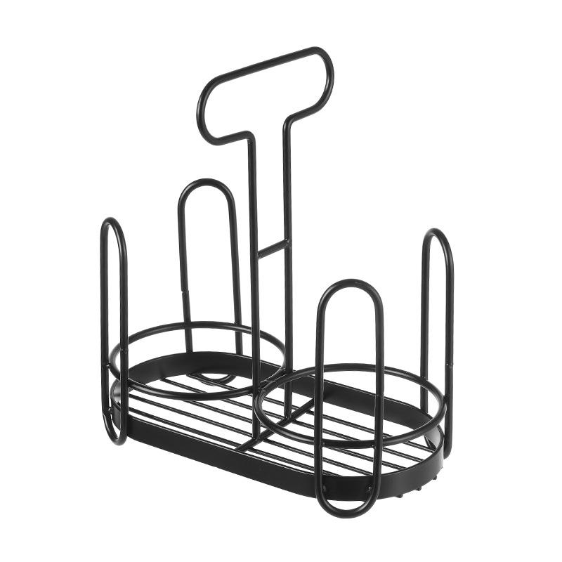 

Iron Art Cup Holder Dispenser Disposable Cup Rack Kitchen Countertop Storage Box Durable Coffee Cup Lid Storage for Home чёрный