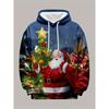Full Christmas Santa Claus Elk Hoodie For Men Women New In Casual Pullovers Sweatshirts Men's Xms Snowman Sport Hoody