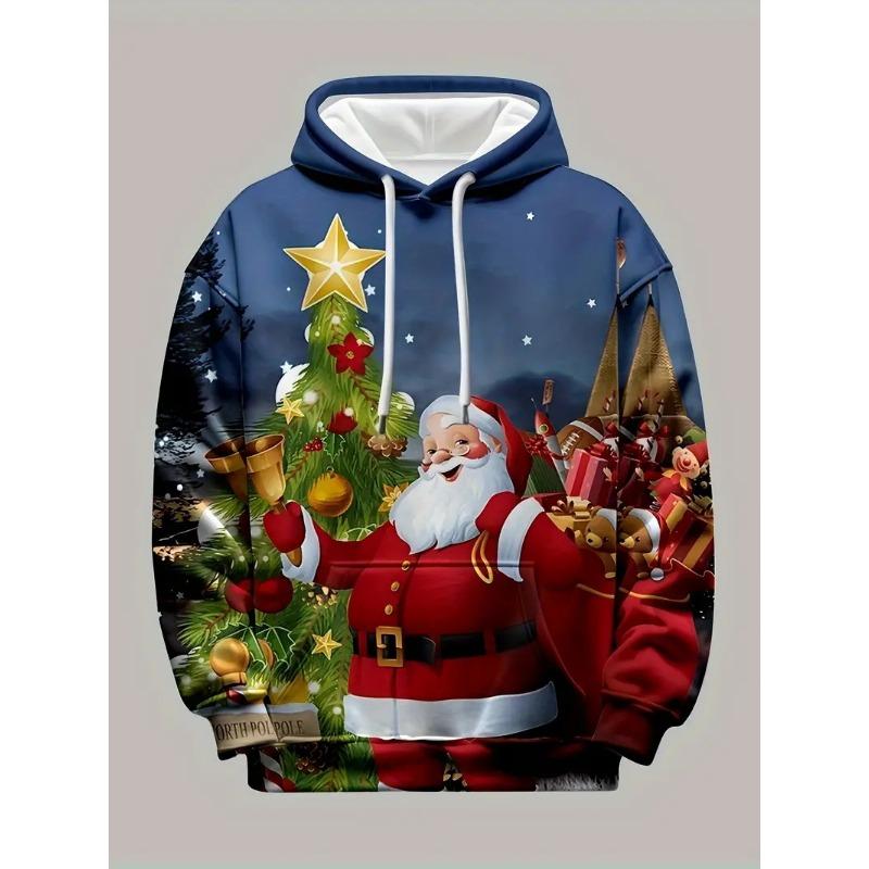 Full Christmas Santa Claus Elk Hoodie For Men Women New In Casual Pullovers Sweatshirts Men's Xms Snowman Sport Hoody