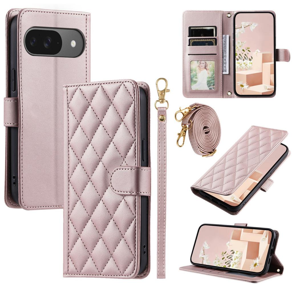For Google Pixel 10/10 Pro Case Wallet Rhombus Grid PU Leather Phone Cover